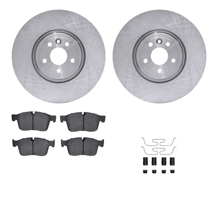 6512-20146 Brake Rotors w/5000 Advanced Brake Pads Kit with Hardware, 2017-2020 Multiple Makes/Models, Position: Front