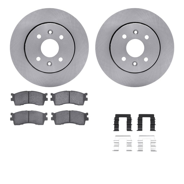 6512-21053 Brake Rotors w/5000 Advanced Brake Pads Kit with Hardware, 2001-2003 Kia/Hyundai/Genesis, Position: Front