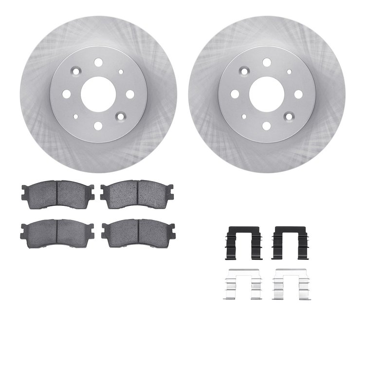6512-21059 Brake Rotors w/5000 Advanced Brake Pads Kit with Hardware, 2003-2005 Kia/Hyundai/Genesis, Position: Front