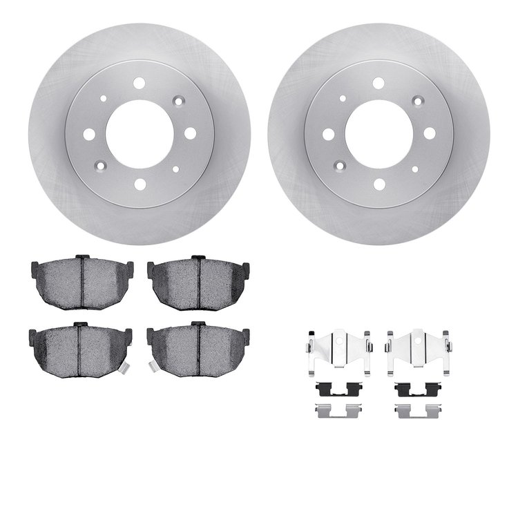 6512-21065 Brake Rotors w/5000 Advanced Brake Pads Kit with Hardware, 2004-2009 Kia/Hyundai/Genesis, Position: Rear