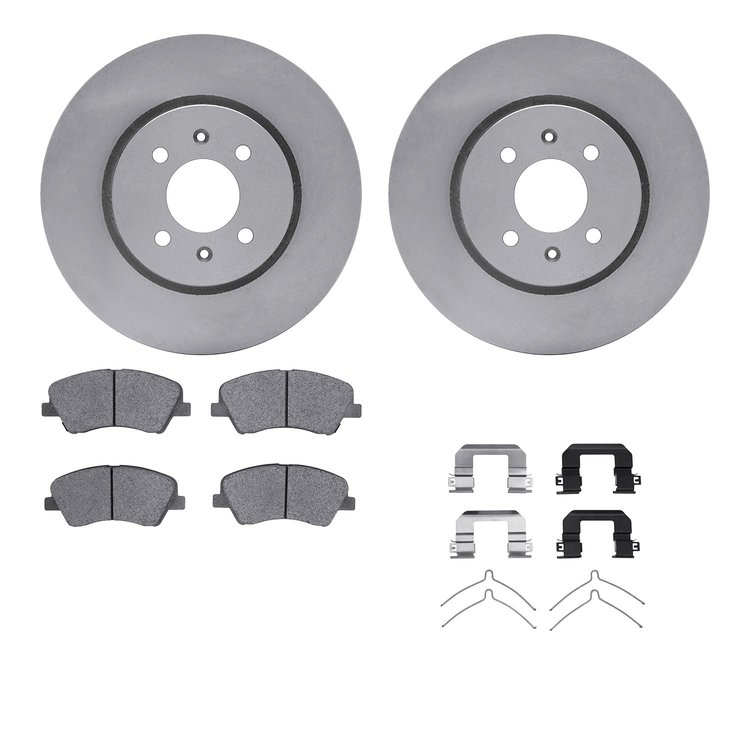 6512-21115 Brake Rotors w/5000 Advanced Brake Pads Kit with Hardware, Fits Select Kia/Hyundai/Genesis, Position: Front