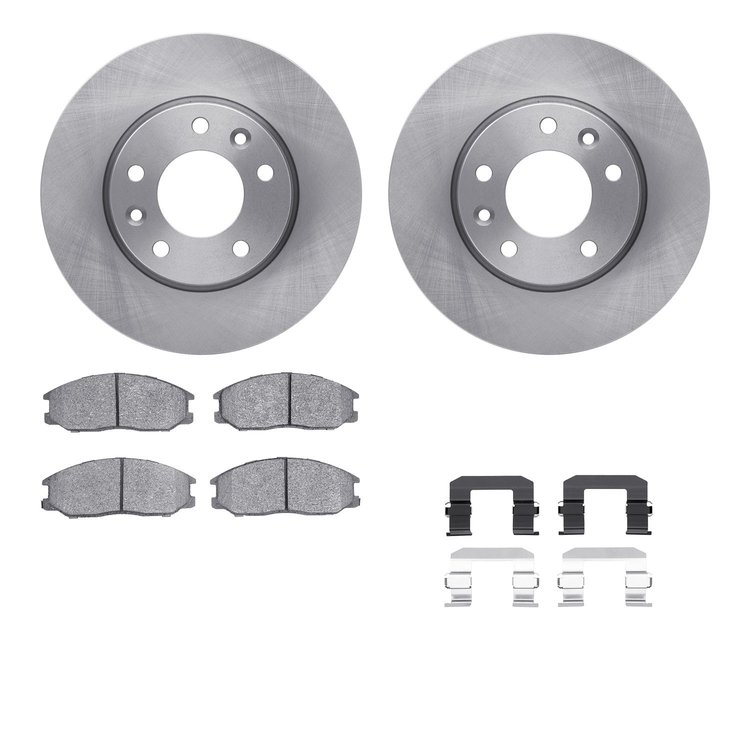 6512-21125 Brake Rotors w/5000 Advanced Brake Pads Kit with Hardware, 2002-2002 Kia/Hyundai/Genesis, Position: Front