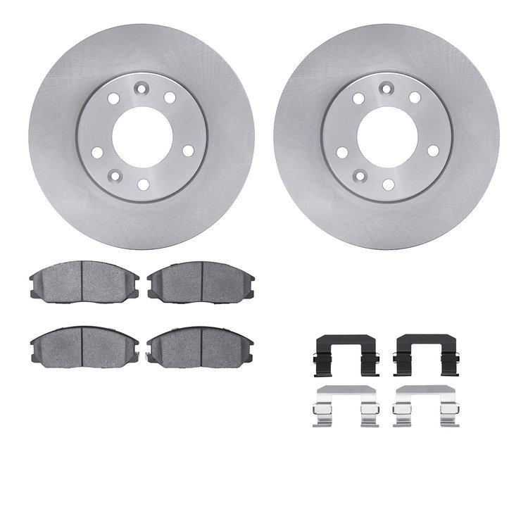 6512-21134 Brake Rotors w/5000 Advanced Brake Pads Kit with Hardware, 2004-2005 Kia/Hyundai/Genesis, Position: Front