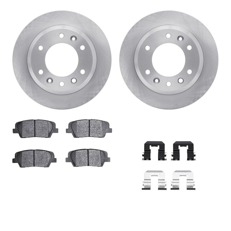 6512-21143 Brake Rotors w/5000 Advanced Brake Pads Kit with Hardware, 2007-2014 Kia/Hyundai/Genesis, Position: Rear