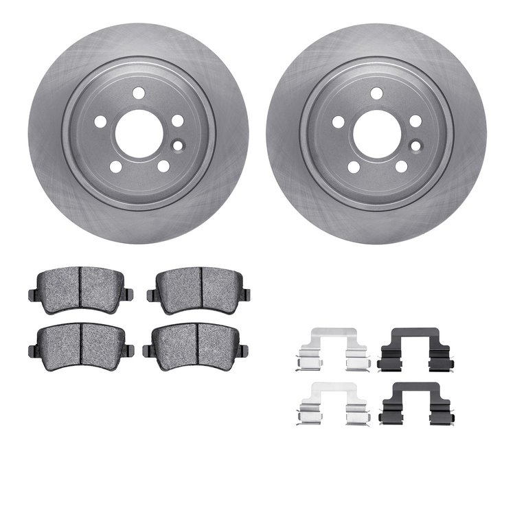 6512-27242 Brake Rotors w/5000 Advanced Brake Pads Kit with Hardware, 2018-2018 Volvo, Position: Rear