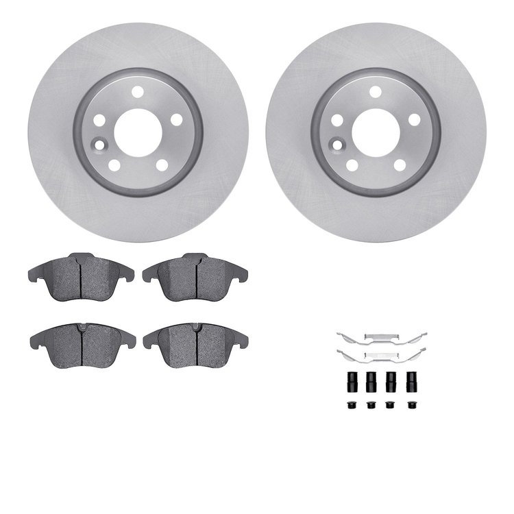 6512-27280 Brake Rotors w/5000 Advanced Brake Pads Kit with Hardware, 2007-2018 Multiple Makes/Models, Position: Front