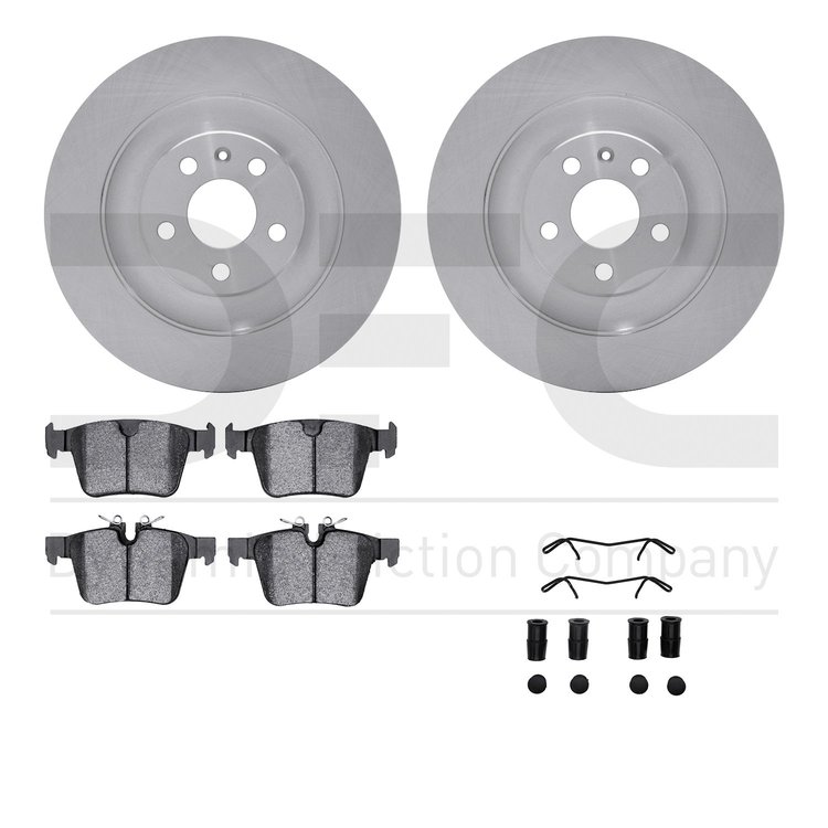 6512-27329 Brake Rotors w/5000 Advanced Brake Pads Kit with Hardware, Fits Select Multiple Makes/Models, Position: Rear