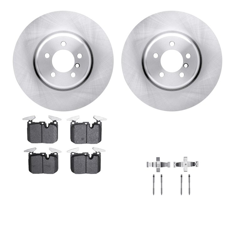 6512-31582 Brake Rotors w/5000 Advanced Brake Pads Kit with Hardware, 2013-2020 BMW, Position: Front