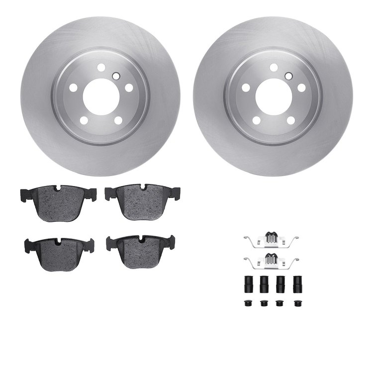6512-31669 Brake Rotors w/5000 Advanced Brake Pads Kit with Hardware, 2007-2019 BMW, Position: Rear