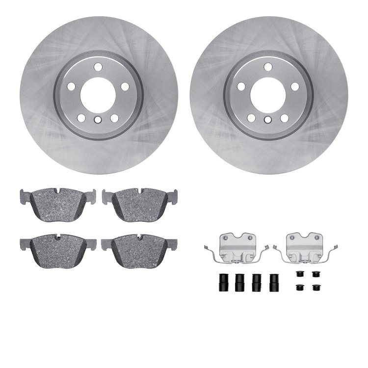 6512-31673 Brake Rotors w/5000 Advanced Brake Pads Kit with Hardware, 2007-2018 BMW, Position: Front