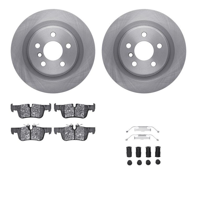 6512-31718 Brake Rotors w/5000 Advanced Brake Pads Kit with Hardware, 2018-2018 BMW, Position: Rear