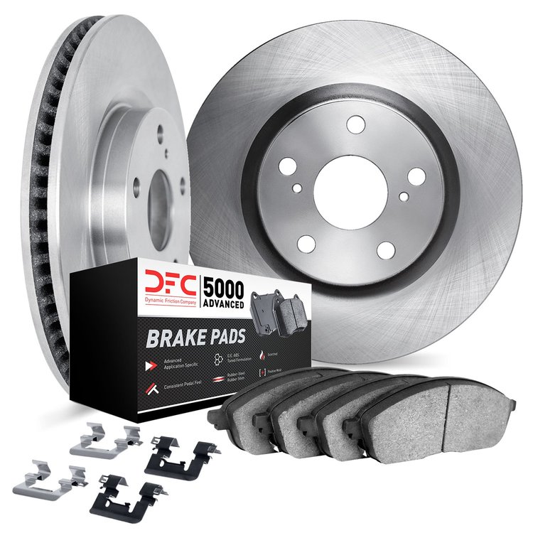 6512-31743 Brake Rotors w/5000 Advanced Brake Pads Kit with Hardware, Fits Select Multiple Makes/Models, Position: Rear