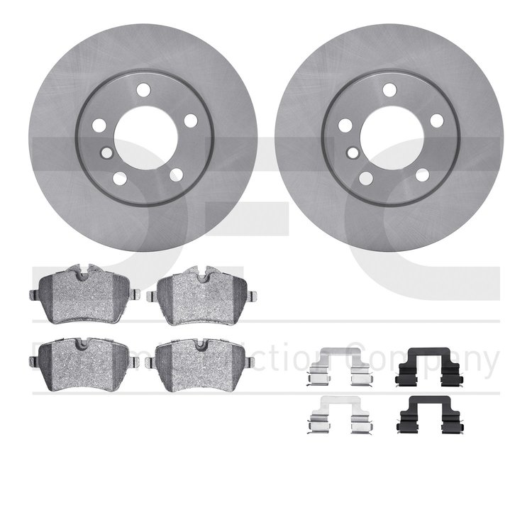 6512-32065 Brake Rotors w/5000 Advanced Brake Pads Kit with Hardware, 2013-2016 Mini, Position: Front