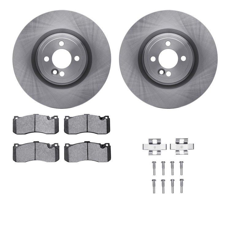 6512-32089 Brake Rotors w/5000 Advanced Brake Pads Kit with Hardware, 2013-2013 Mini, Position: Front
