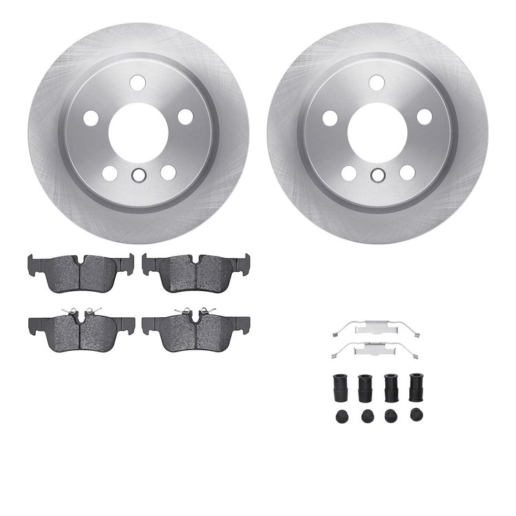 6512-32094 Brake Rotors w/5000 Advanced Brake Pads Kit with Hardware, Fits Select Multiple Makes/Models, Position: Rear