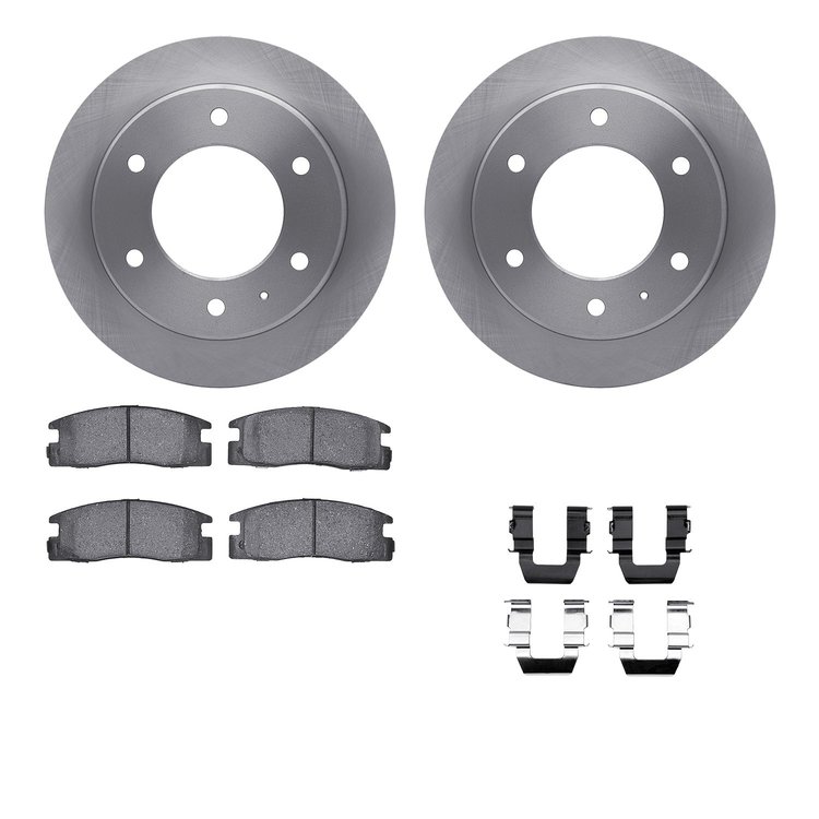 6512-37021 Brake Rotors w/5000 Advanced Brake Pads Kit with Hardware, 1988-1995 GM, Position: Rear