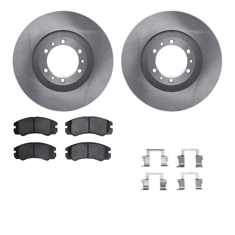 6512-37037 Brake Rotors w/5000 Advanced Brake Pads Kit with Hardware, 1992-2002 Multiple Makes/Models, Position: Front