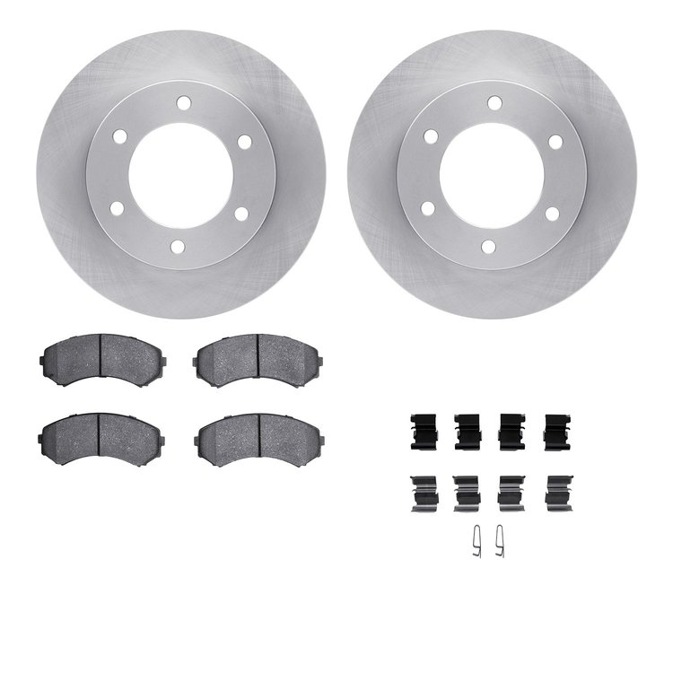 6512-37046 Brake Rotors w/5000 Advanced Brake Pads Kit with Hardware, 2001-2004 Multiple Makes/Models, Position: Front
