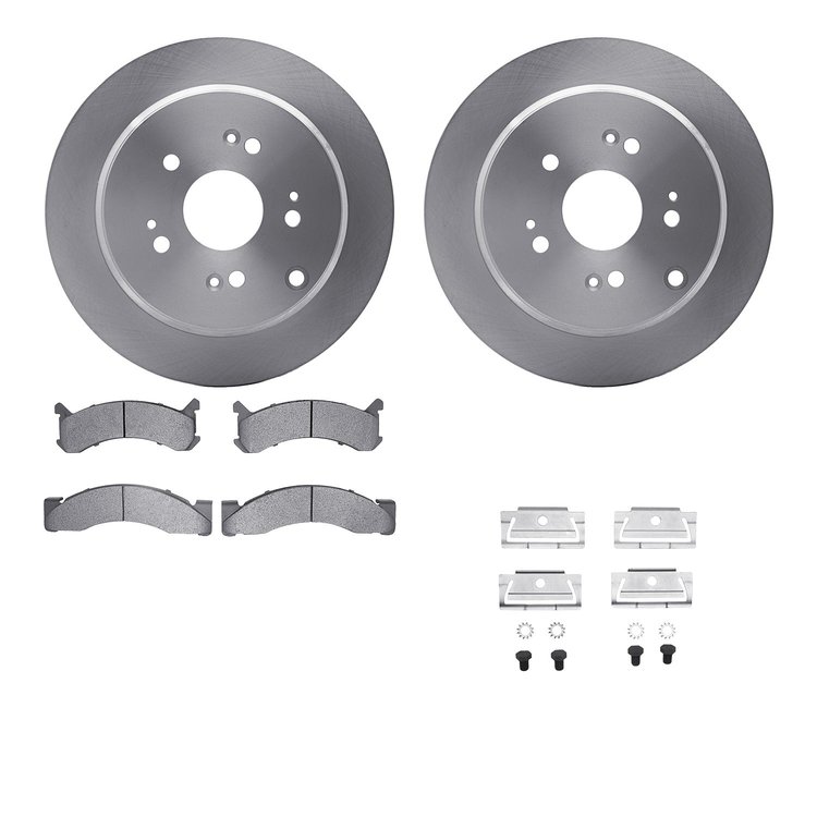 6512-40206 Brake Rotors w/5000 Advanced Brake Pads Kit with Hardware, 1973-1974 Mopar, Position: Front