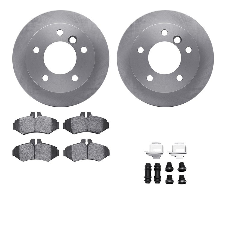 6512-40237 Brake Rotors w/5000 Advanced Brake Pads Kit with Hardware, 2002-2018 Multiple Makes/Models, Position: Rear