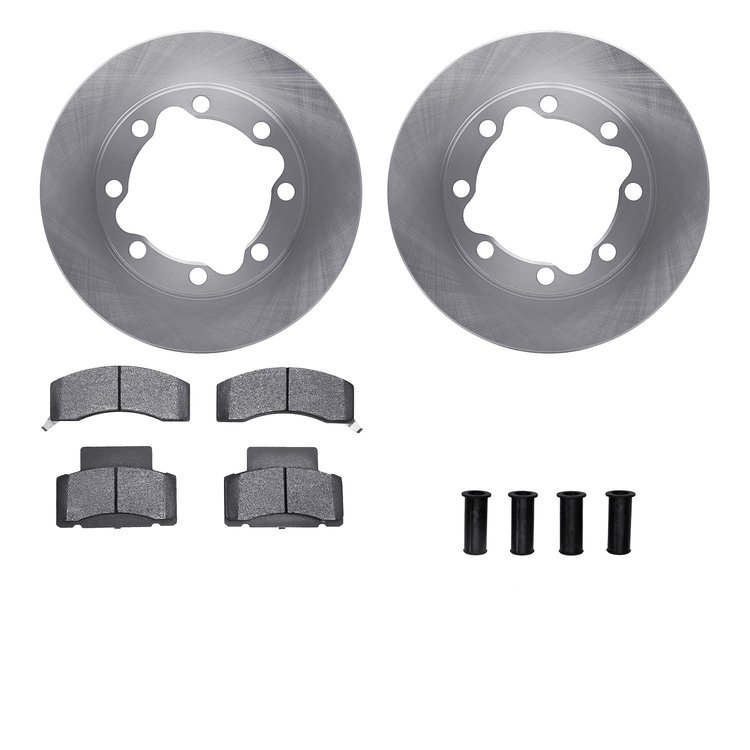 6512-40306 Brake Rotors w/5000 Advanced Brake Pads Kit with Hardware, 1992-2000 Multiple Makes/Models, Position: Front