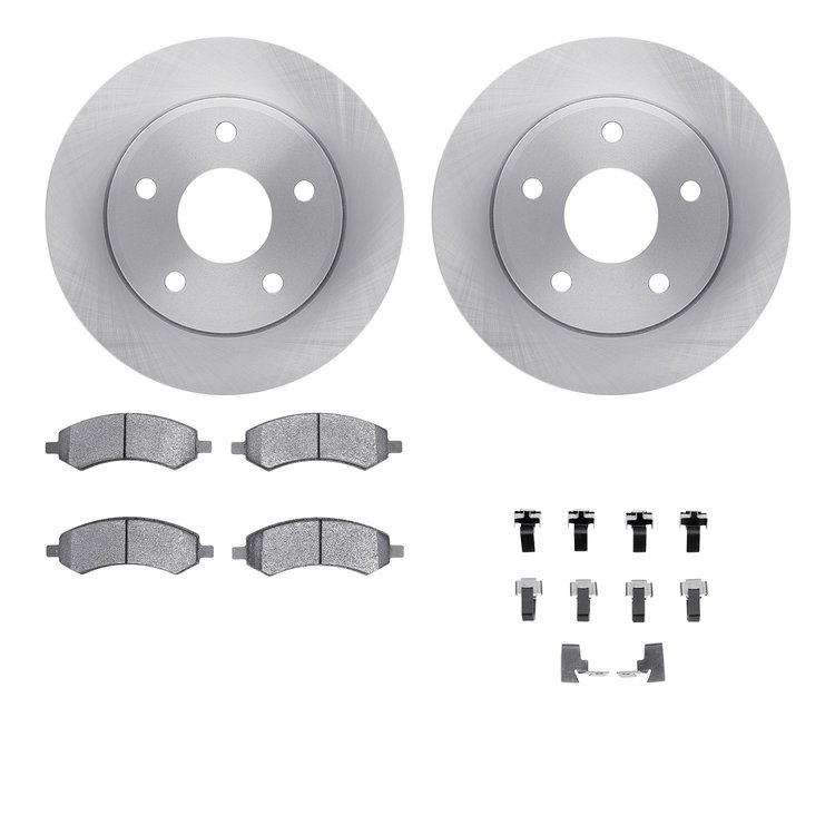 6512-40462 Brake Rotors w/5000 Advanced Brake Pads Kit with Hardware, 2005-2010 Multiple Makes/Models, Position: Front
