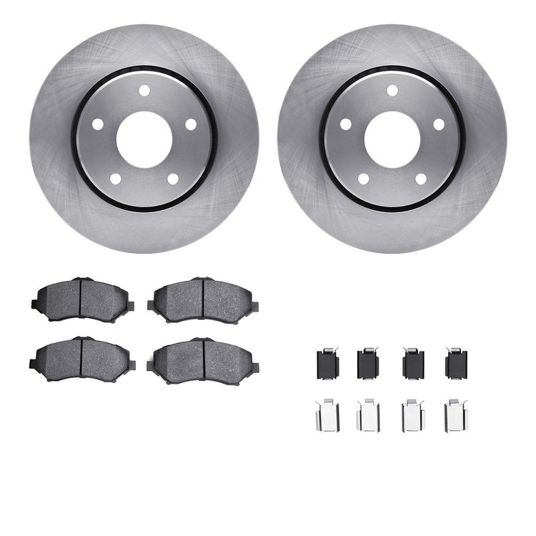 6512-40468 Brake Rotors w/5000 Advanced Brake Pads Kit with Hardware, 2008-2008 Mopar, Position: Front
