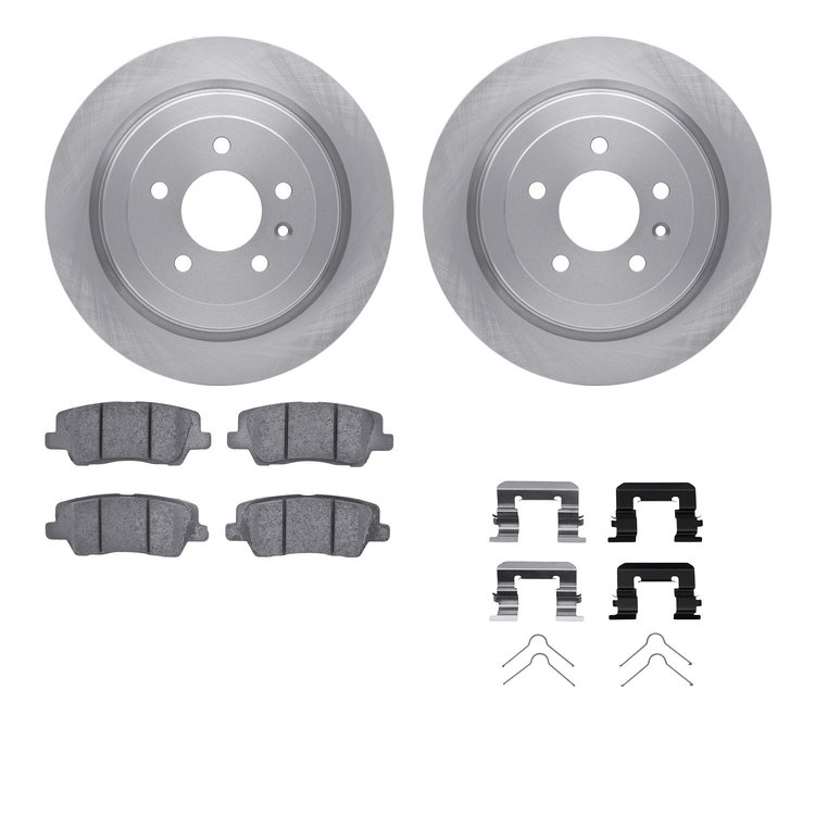6512-46035 Brake Rotors w/5000 Advanced Brake Pads Kit with Hardware, 2013-2019 GM, Position: Rear