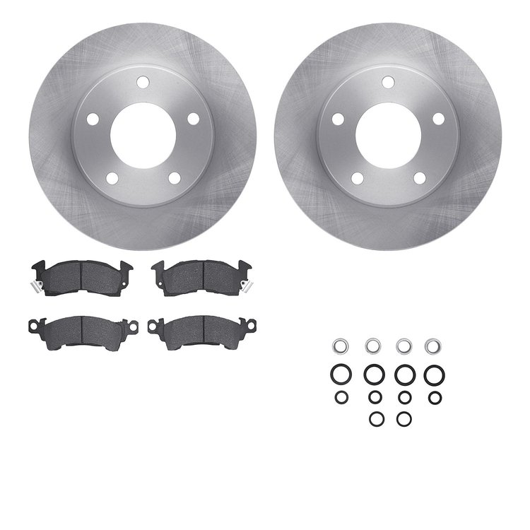 6512-46074 Brake Rotors w/5000 Advanced Brake Pads Kit with Hardware, 1976-1978 GM, Position: Rear