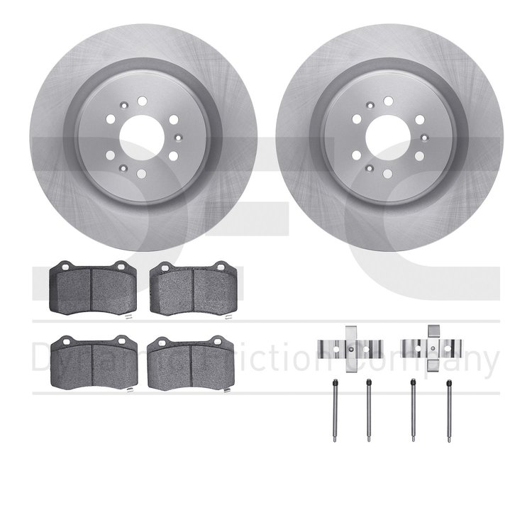 6512-46139 Brake Rotors w/5000 Advanced Brake Pads Kit with Hardware, 2004-2011 GM, Position: Rear