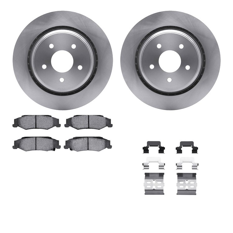 6512-46179 Brake Rotors w/5000 Advanced Brake Pads Kit with Hardware, 2005-2013 GM, Position: Rear