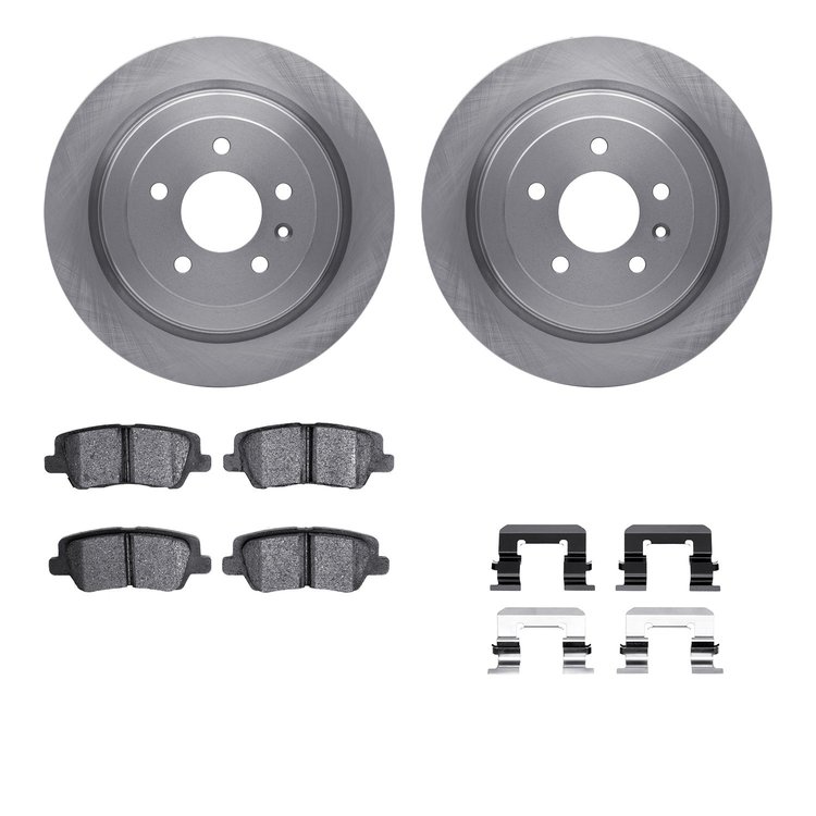 6512-46226 Brake Rotors w/5000 Advanced Brake Pads Kit with Hardware, 2013-2015 GM, Position: Rear