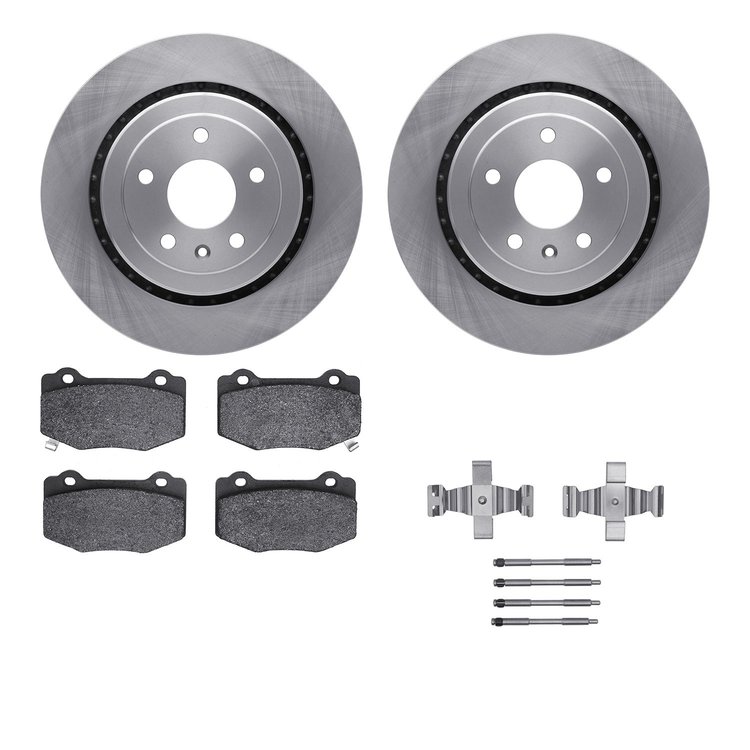 6512-47234 Brake Rotors w/5000 Advanced Brake Pads Kit with Hardware, 2015-2019 GM, Position: Rear