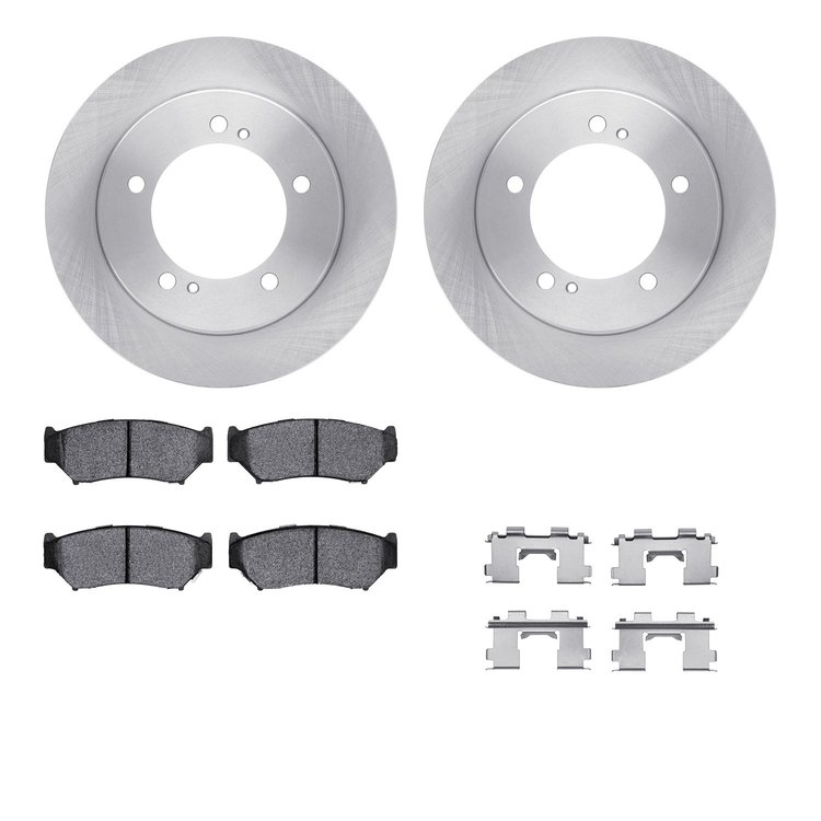 6512-47274 Brake Rotors w/5000 Advanced Brake Pads Kit with Hardware, 2004-2004 Suzuki, Position: Front