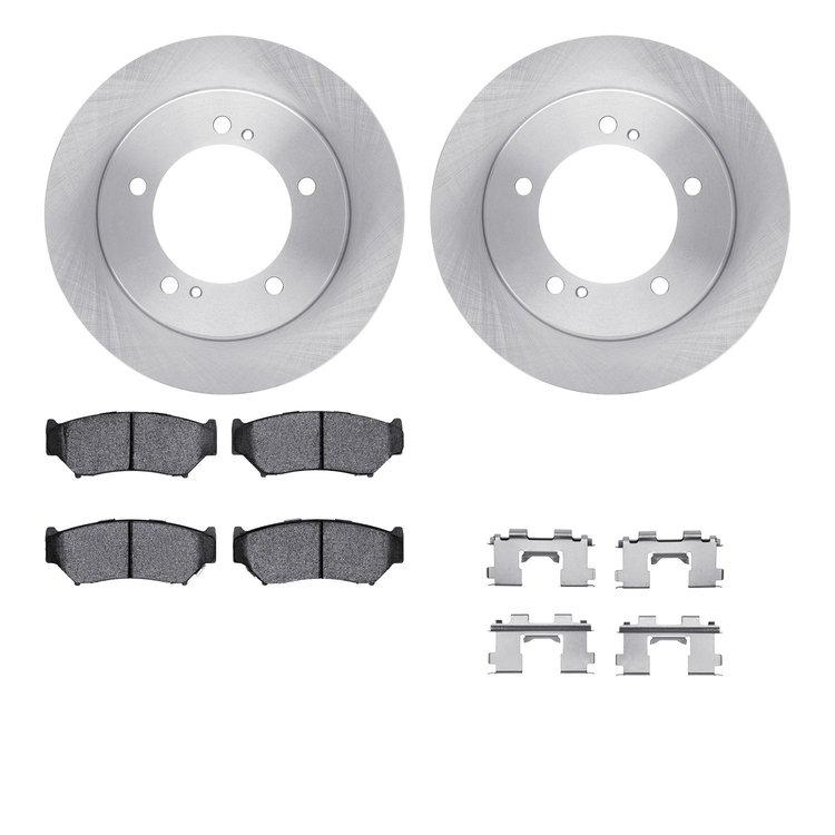 6512-47275 Brake Rotors w/5000 Advanced Brake Pads Kit with Hardware, 1999-2004 Multiple Makes/Models, Position: Front