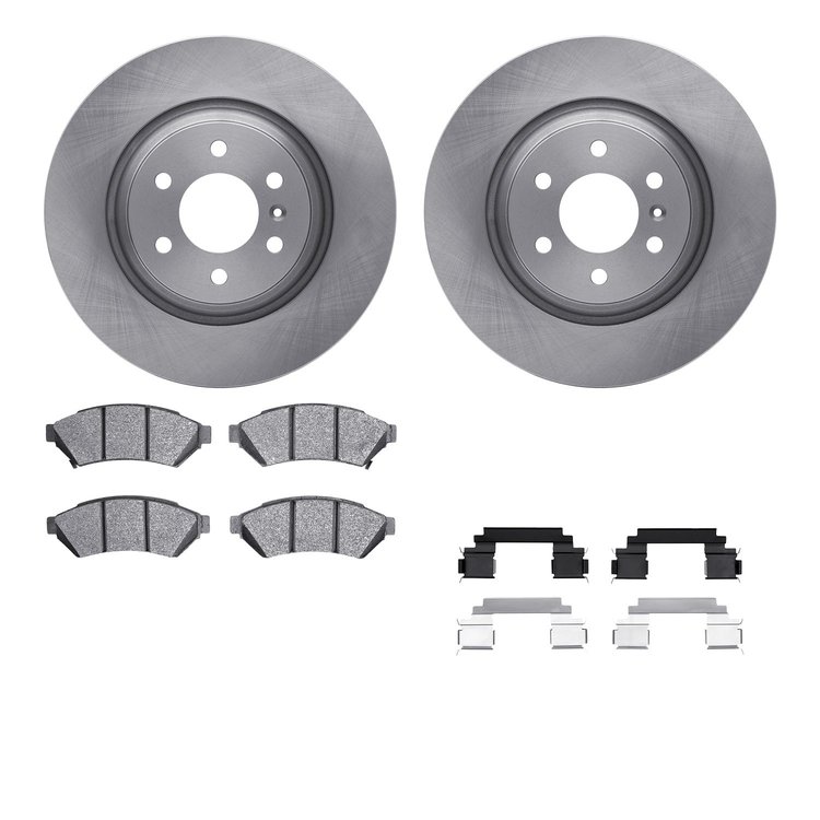 6512-49007 Brake Rotors w/5000 Advanced Brake Pads Kit with Hardware, 2011-2012 VPG, Position: Front