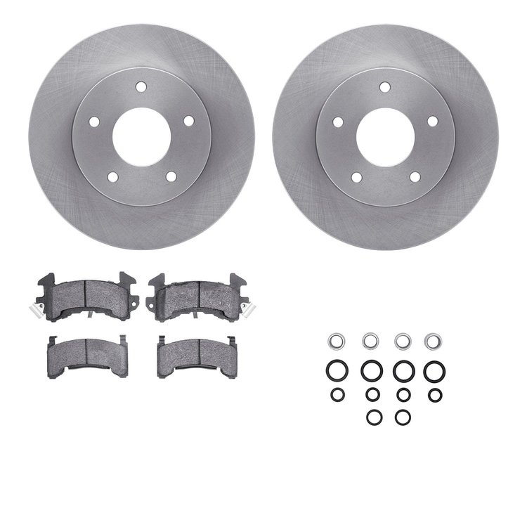 6512-52037 Brake Rotors w/5000 Advanced Brake Pads Kit with Hardware, 1978-1981 GM, Position: Rear