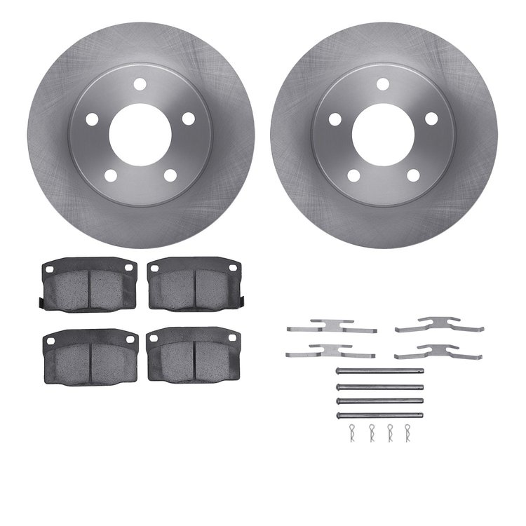 6512-52049 Brake Rotors w/5000 Advanced Brake Pads Kit with Hardware, 1990-1990 GM, Position: Rear