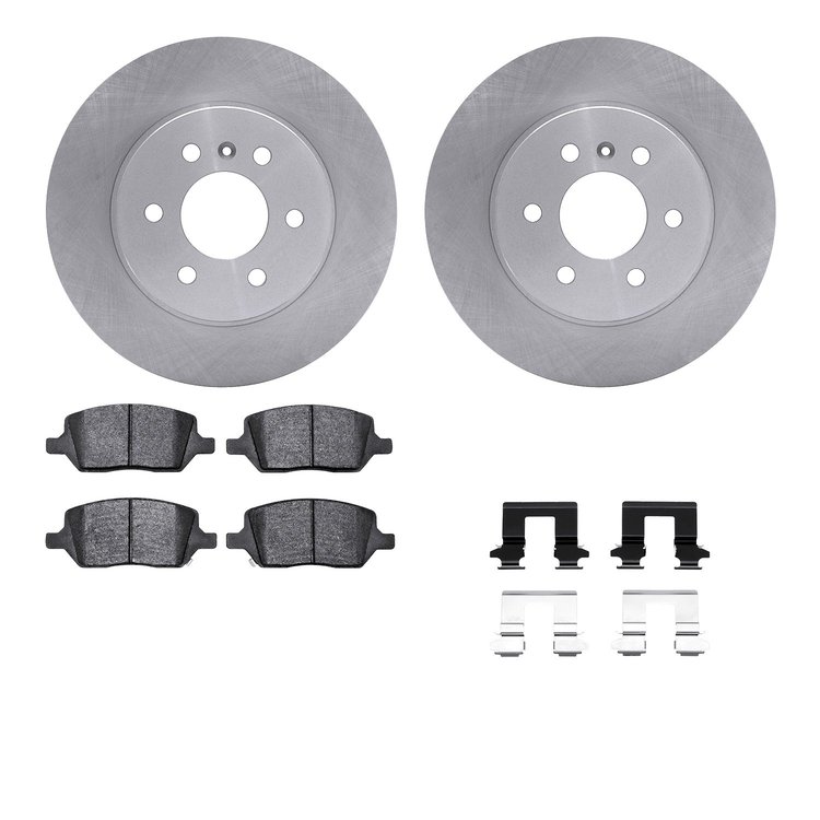 6512-52100 Brake Rotors w/5000 Advanced Brake Pads Kit with Hardware, 2006-2009 GM, Position: Rear