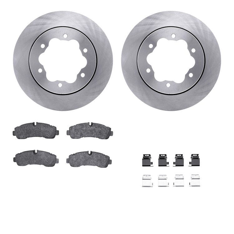 6512-54231 Brake Rotors w/5000 Advanced Brake Pads Kit with Hardware, Fits Select Ford/Lincoln/Mercury/Mazda, Position: Rear