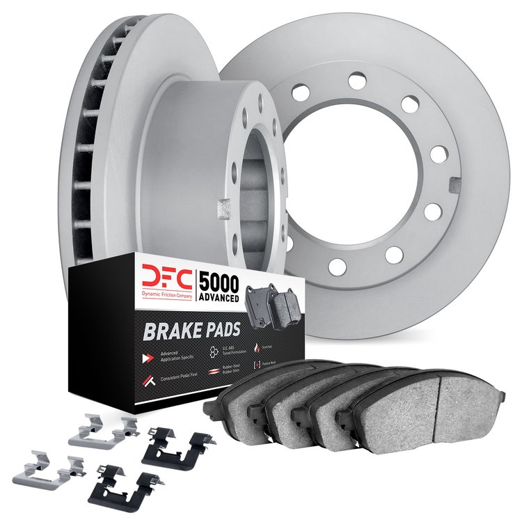 6512-54237 Brake Rotors w/5000 Advanced Brake Pads Kit with Hardware, Fits Select Ford/Lincoln/Mercury/Mazda, Position: Rear