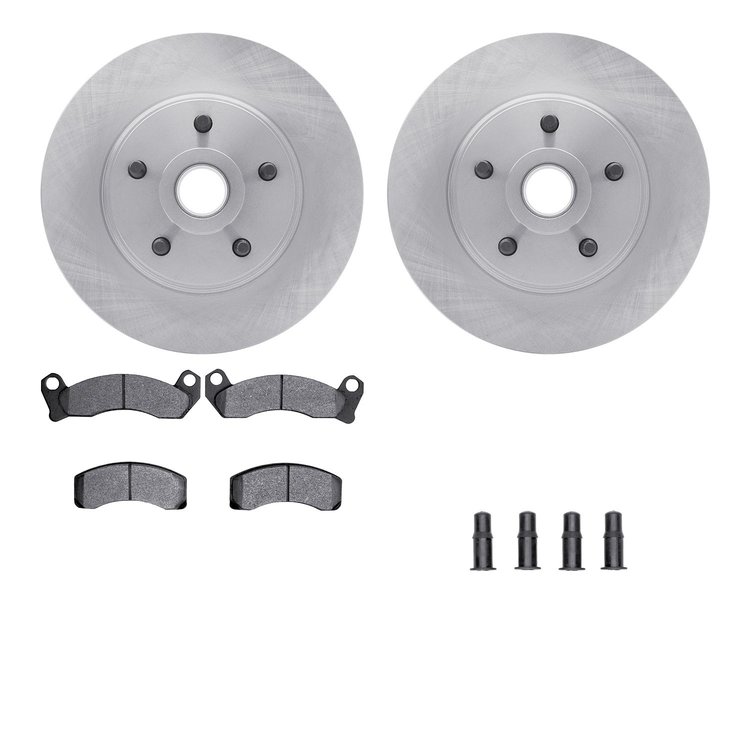 6512-54281 Brake Rotors w/5000 Advanced Brake Pads Kit with Hardware, 1982-1987 Ford/Lincoln/Mercury/Mazda, Position: Front