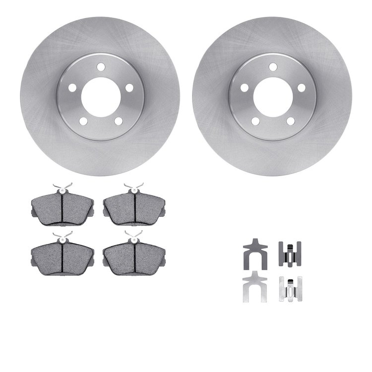 6512-54346 Brake Rotors w/5000 Advanced Brake Pads Kit with Hardware, 1996-2007 Ford/Lincoln/Mercury/Mazda, Position: Front