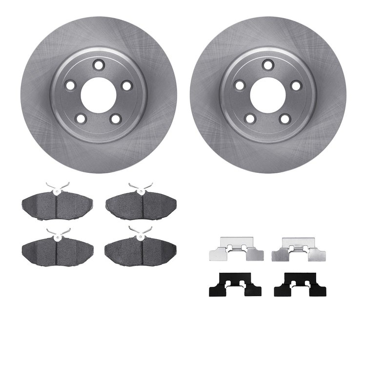 6512-54387 Brake Rotors w/5000 Advanced Brake Pads Kit with Hardware, 2003-2005 Jaguar, Position: Rear