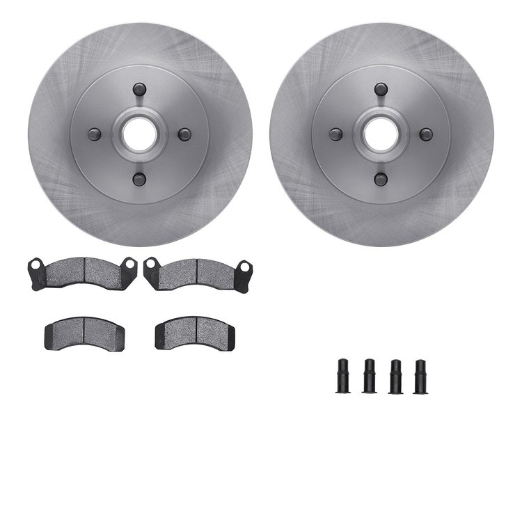 6512-55114 Brake Rotors w/5000 Advanced Brake Pads Kit with Hardware, 1987-1988 Ford/Lincoln/Mercury/Mazda, Position: Front