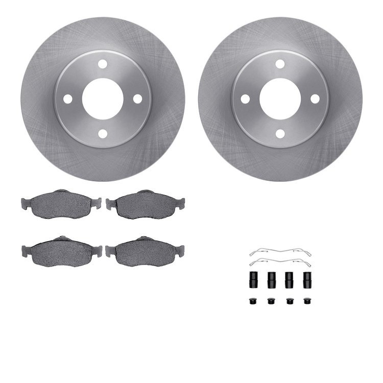 6512-56064 Brake Rotors w/5000 Advanced Brake Pads Kit with Hardware, 1995-2002 Ford/Lincoln/Mercury/Mazda, Position: Front