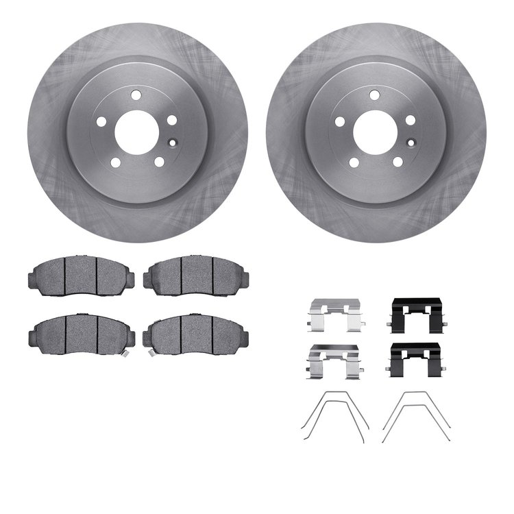 6512-58082 Brake Rotors w/5000 Advanced Brake Pads Kit with Hardware, 1999-2004 Acura/Honda, Position: Front