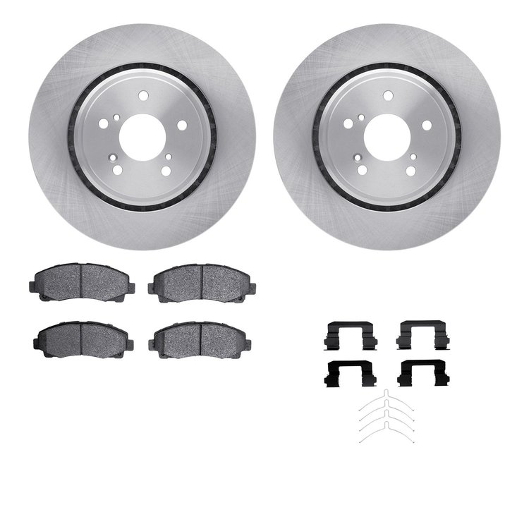 6512-58133 Brake Rotors w/5000 Advanced Brake Pads Kit with Hardware, 2015-2020 Acura/Honda, Position: Front
