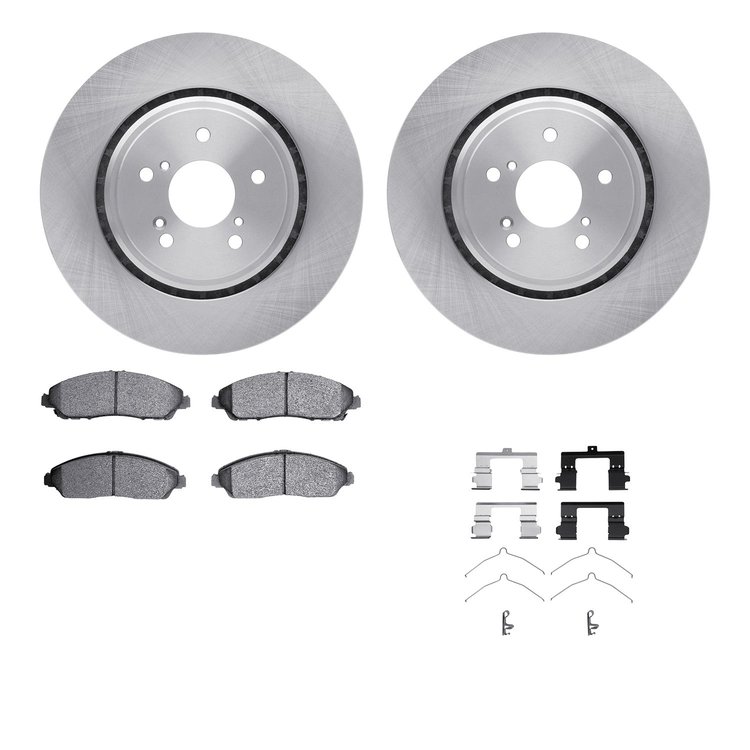 6512-58134 Brake Rotors w/5000 Advanced Brake Pads Kit with Hardware, 2014-2016 Acura/Honda, Position: Front