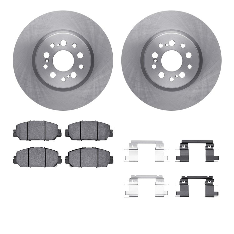 6512-59203 Brake Rotors w/5000 Advanced Brake Pads Kit with Hardware, Fits Select Acura/Honda, Position: Front